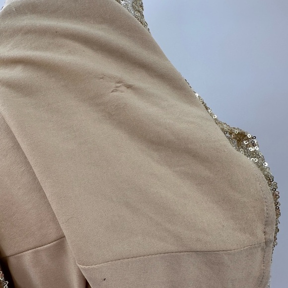 Mac Duggal Gold Sequin Open Back Pageant Prom Evening Gown Dress Size 6 - Picture 7 of 7